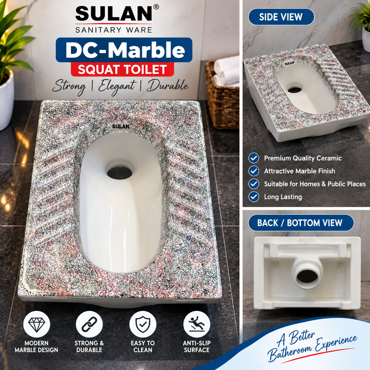 MARBLE SQUAT TOILET.